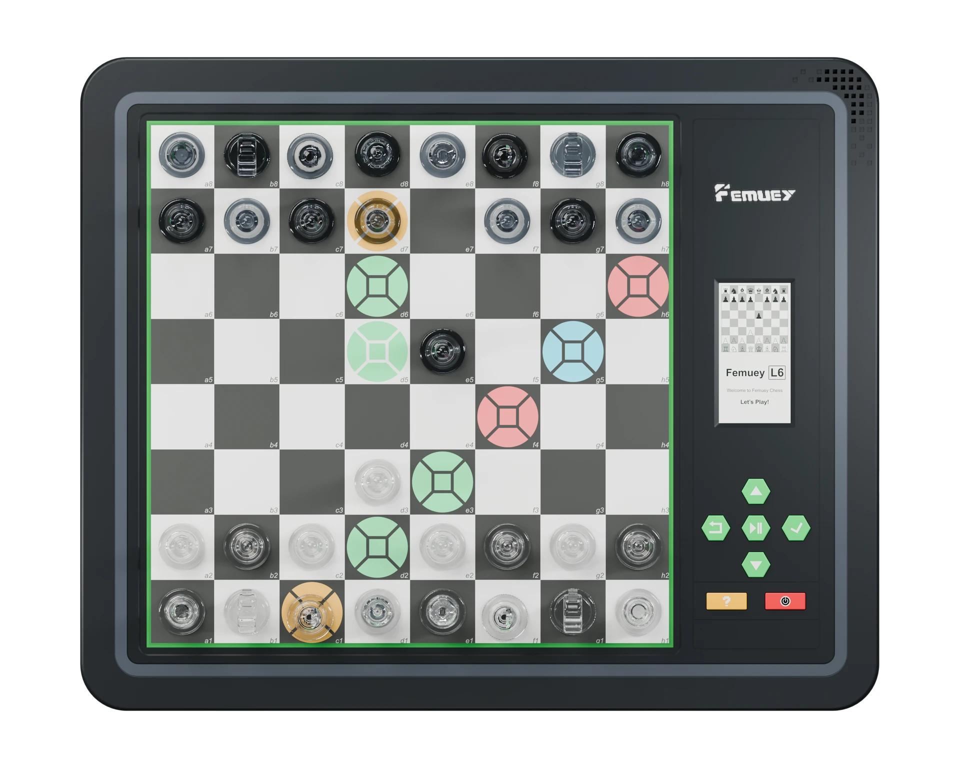 FEMUEY L6 Pro — Board, display & pieces